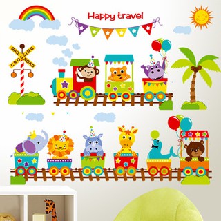 decal dán tường đoàn tàu happy