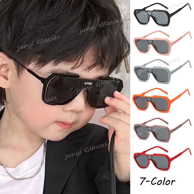 Kính Mát Chống Nắng Thiết Kế Gọng Vuông Lớn Màu Sắc Ngọt Ngào Thời Trang Cho Bé Trai Và Gái