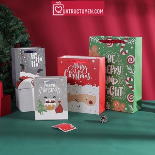 Túi quà Giáng Sinh ông già noel bằng giấy 23x18cm đựng quà tặng nhiều mẫu