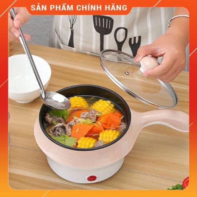 [FreeShip] Nồi Lẩu Điện Đa Năng Kèm Giá Hấp Có Tay Cầm Tiện Dụng 18cm, Nồi Lẩu Hấp Mini 2 Tầng Cao Cấp