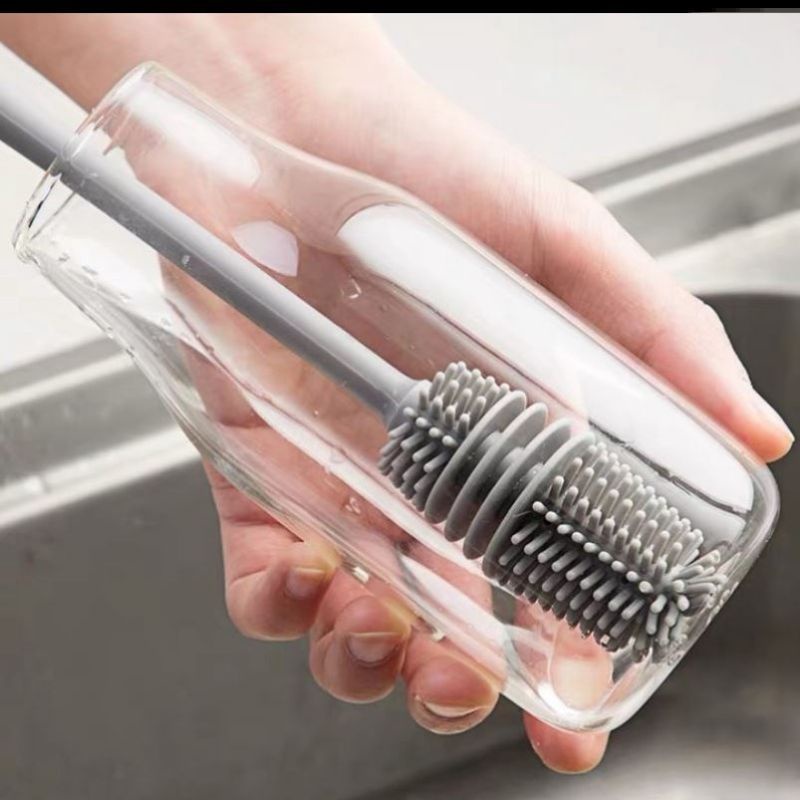 Cọ Silicon Cán Dài Vệ Sinh Bình Sữa / Cốc Cà Phê / Bình Sữa Em Bé Tiện Dụng