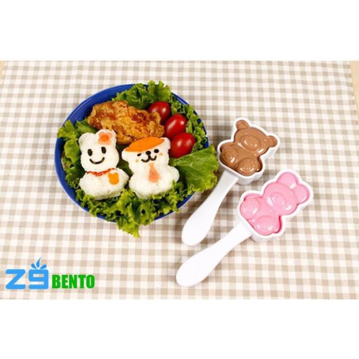 BỘ DỤNG CỤ ÉP CƠM GẤU THỎ KÈM TẤM CẮT TRANG TRÍ - Cao cấp