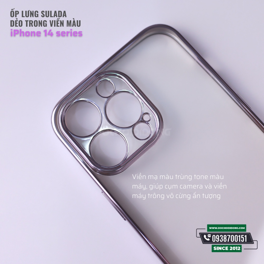Ốp Lưng SULADA Dẻo Trong Viền Màu - IPhone 14 Series