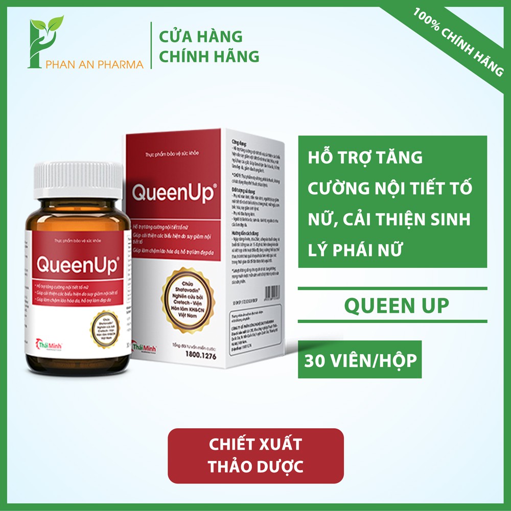 QUEENUP hỗ trợ tăng cường nội tiết tố nữ, cải thiện sinh lý phái nữ,  giảm đau bụng kinh, điều kinh CN74