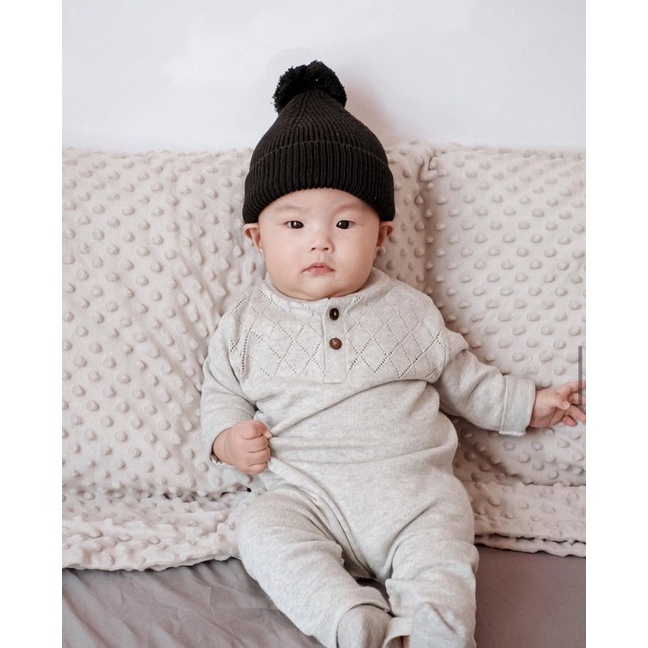 Pom Pom Hat (Mũ Len Quả Bông 2y+)