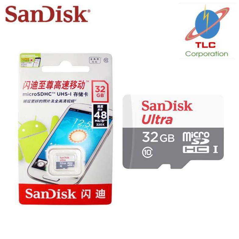 Thẻ nhớ microSDHC Sandisk 32GB upto 80MB/s 533X Ultra UHS-I - Chính hãng