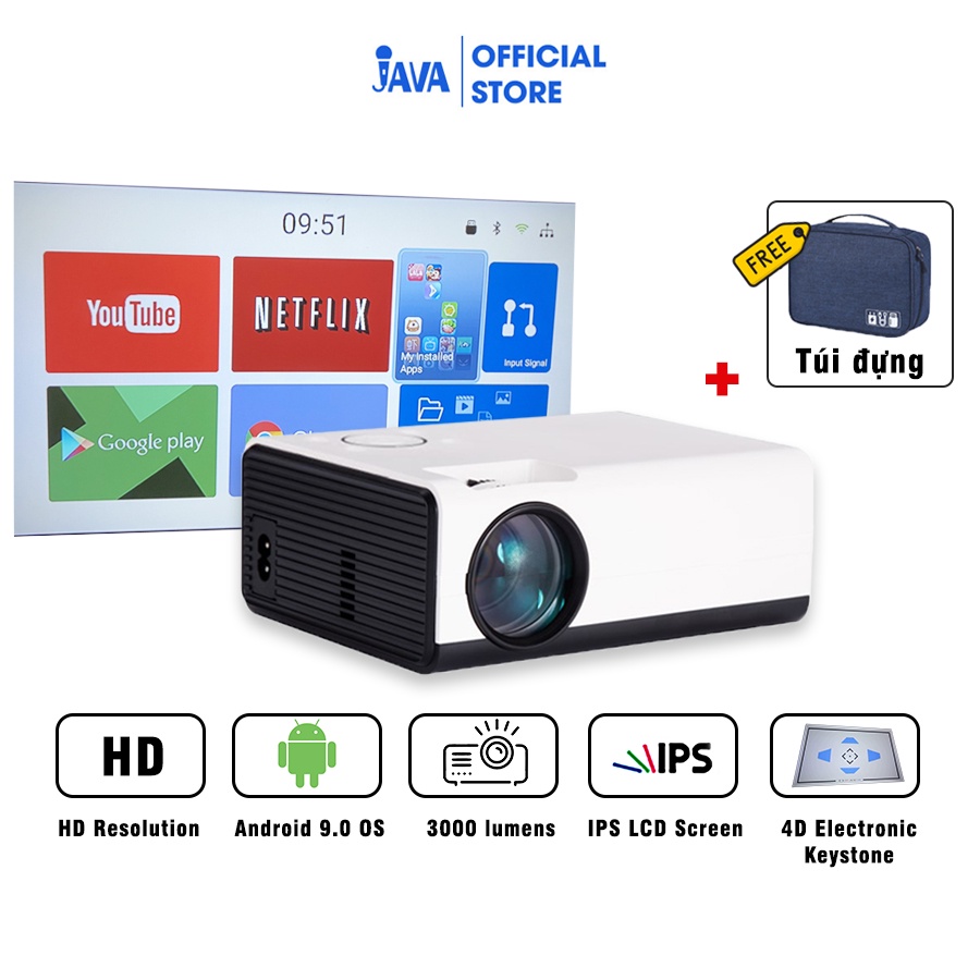 [TẶNG MÀN CHIẾU VÀ TÚI] Máy chiếu mini AUN C90PRO 2022 - Độ phân giải thực chuẩn HD - Độ sáng cao - Bảo hành 12 tháng