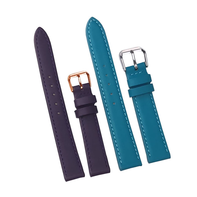 Dây da đồng hồ nam nữ DA BÒ THẬT 2 LỚP MỎNG, SIÊU DẺO BO-03 KHÓA CÀI size 12 - 14-16-18 - 20mm