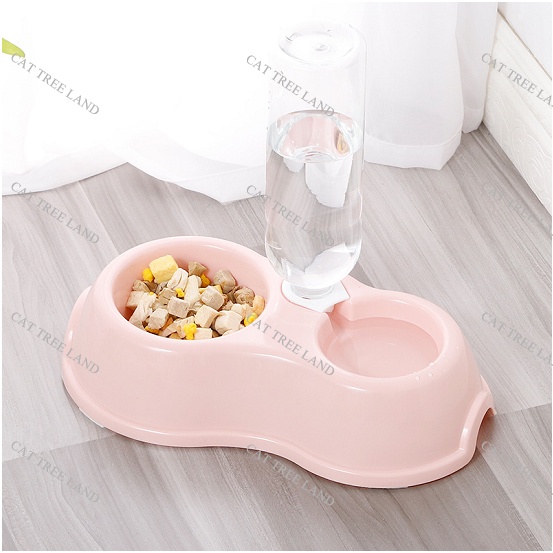 BÁT ĂN CHÓ MÈO, KÈM BÌNH NƯỚC TỰ ĐỘNG, CHỐNG TRƠN TRƯỢT, CHỐNG LẬT - KHAY ĐỰNG THỨC ĂN THÚ CƯNG