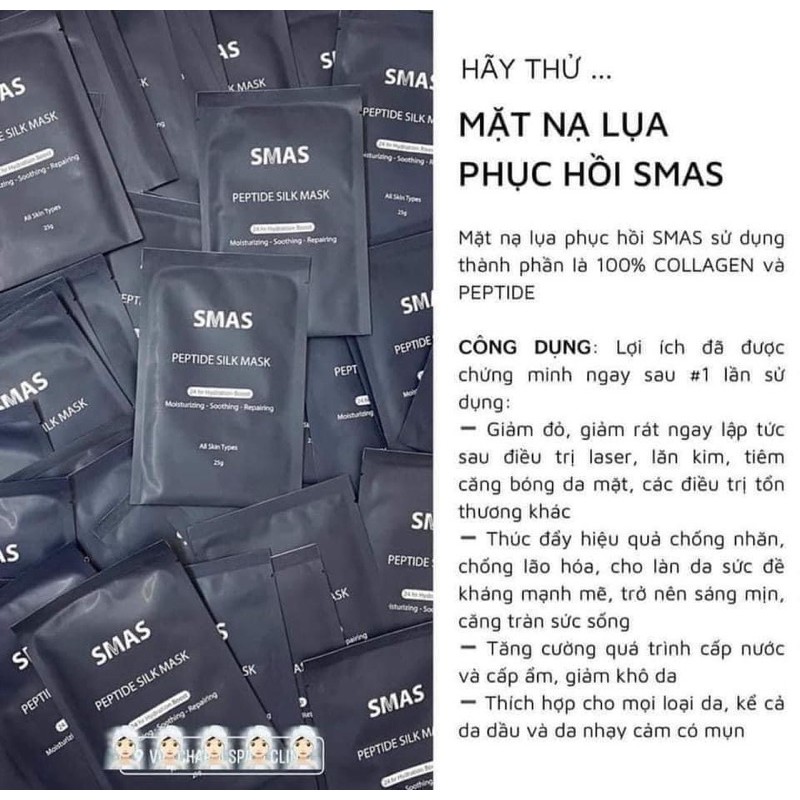 Mặt nạ SMAS Peptide Silk thần thánh giải quyết các vấn đề khô rát bong da, đỏ da do retinol, tretinol, peel da,...