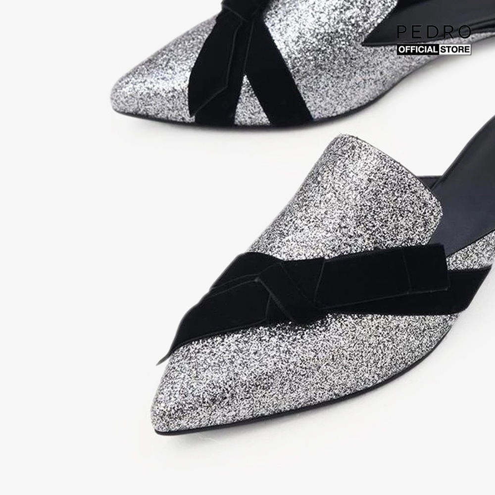 PEDRO - Giày đế bệt nữ mũi nhọn Velvet Bow Glitter PW1-66630002-1-07