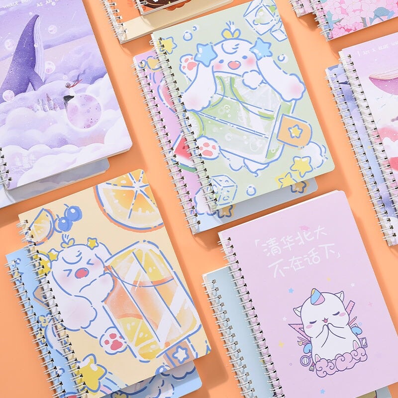 Sổ tay lò xo A5 - B5 hoạt hình dễ thương phong cách Hàn Quốc