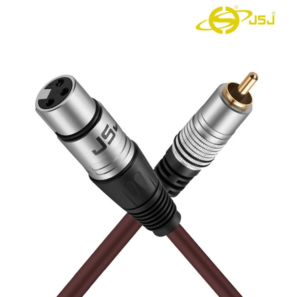 [Bán chạy nhất] Mua Nhiều Dây canon (XLR) cái ra đầu bông sen (AV/RCA) JSJ 607 dài 1m lõi đồng nguyên chất - Hàng chất l