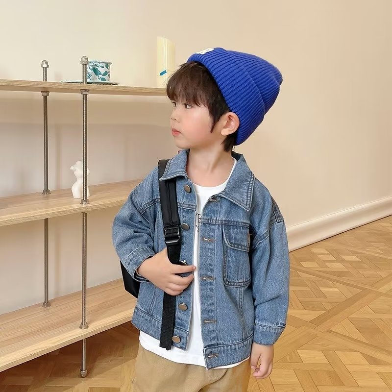 Áo khoác denim BXPB phong cách Hàn Quốc thời trang mùa thu cho bé 4-15 tuổi