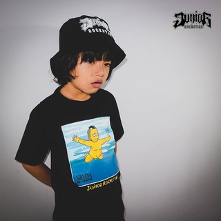 Áo Thun Đen In Hình Nirvana Nevermind Simpson Cá Tính Cho Bé