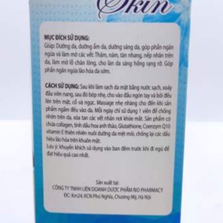 Viên Bôi Dưỡng Da Beauty Skin - Tinh Dầu Hoa Anh Thảo, Collagen - Vỉ 5 viên