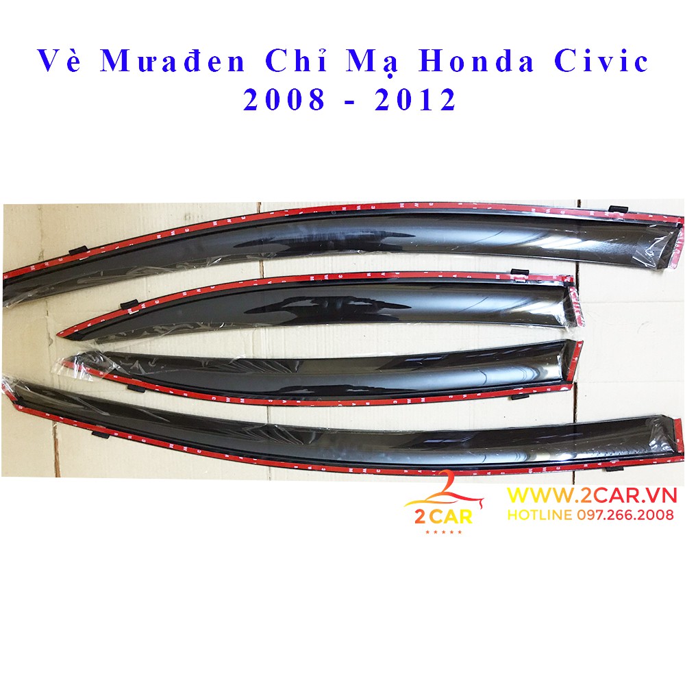 Vè che mưa xe Honda Civic 2007 - 2021 chỉ mạ crom cao cấp