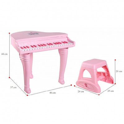 Đàn piano cho bé cổ điển kèm mic thu âm màu hồng Winfun - 02045-G - đồ chơi âm nhạc cho bé 3 tuổi trở lên