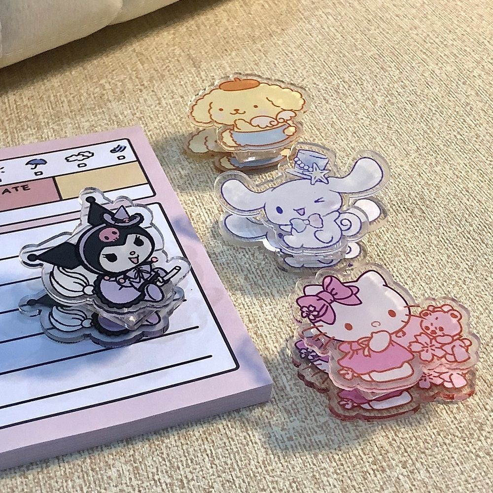 Kẹp Giấy Ghi Chú Bằng Acrylic Họa Tiết Hoạt Hình Dễ Thương