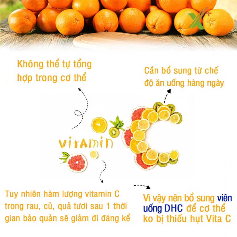 Viên uống Vitamin C DHC Nhật Bản sáng da giảm thâm mụn tăng đề kháng thực phẩm chức năng 30, 90 ngày X6-DHC-C | WebRaoVat - webraovat.net.vn