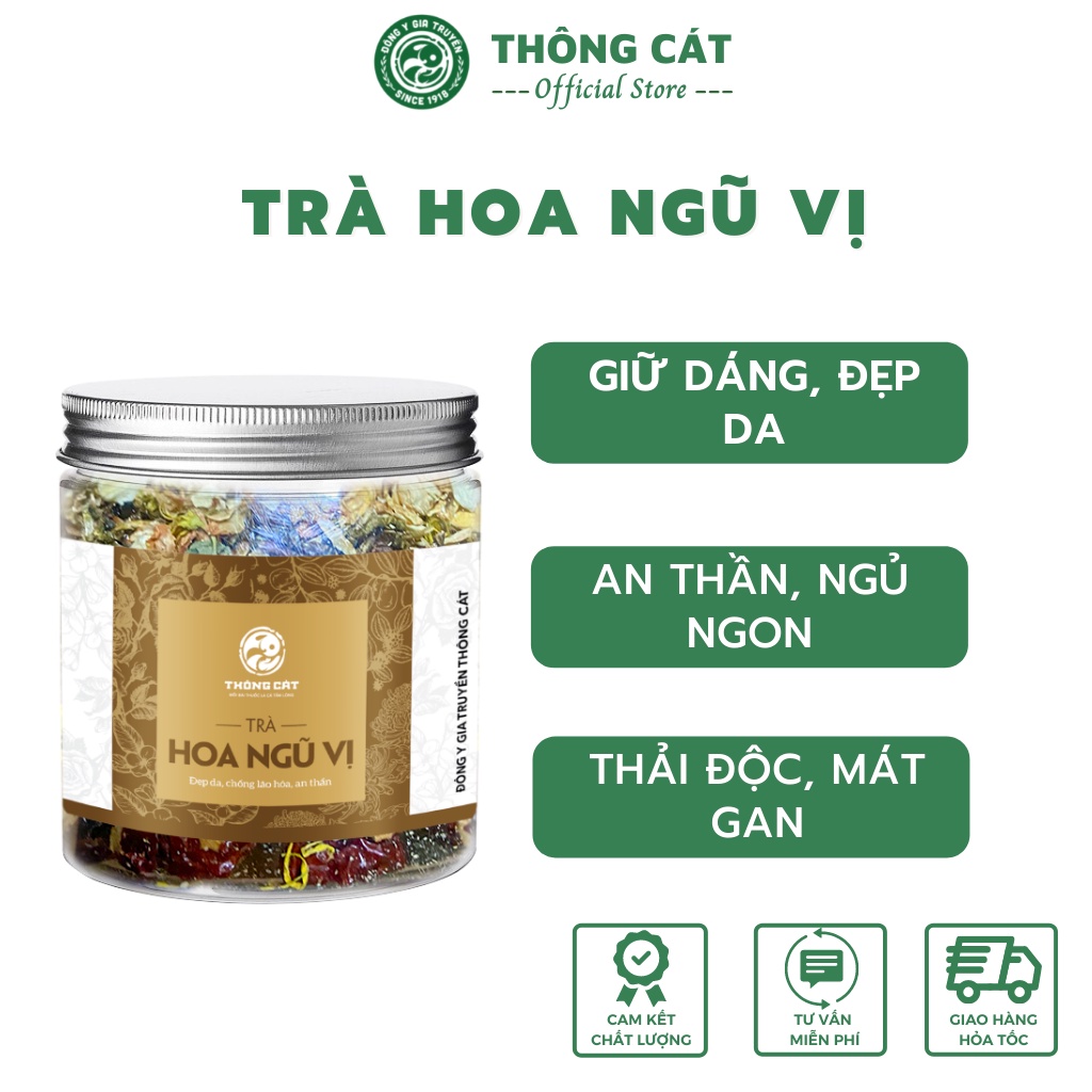 Trà hoa đường phèn ngũ vị thảo mộc sấy khô detox cơ thể - Trà hoa cúc, Hoa hồng, Táo đỏ, Hoa nhài, Sâm mật Thông Cát HCM