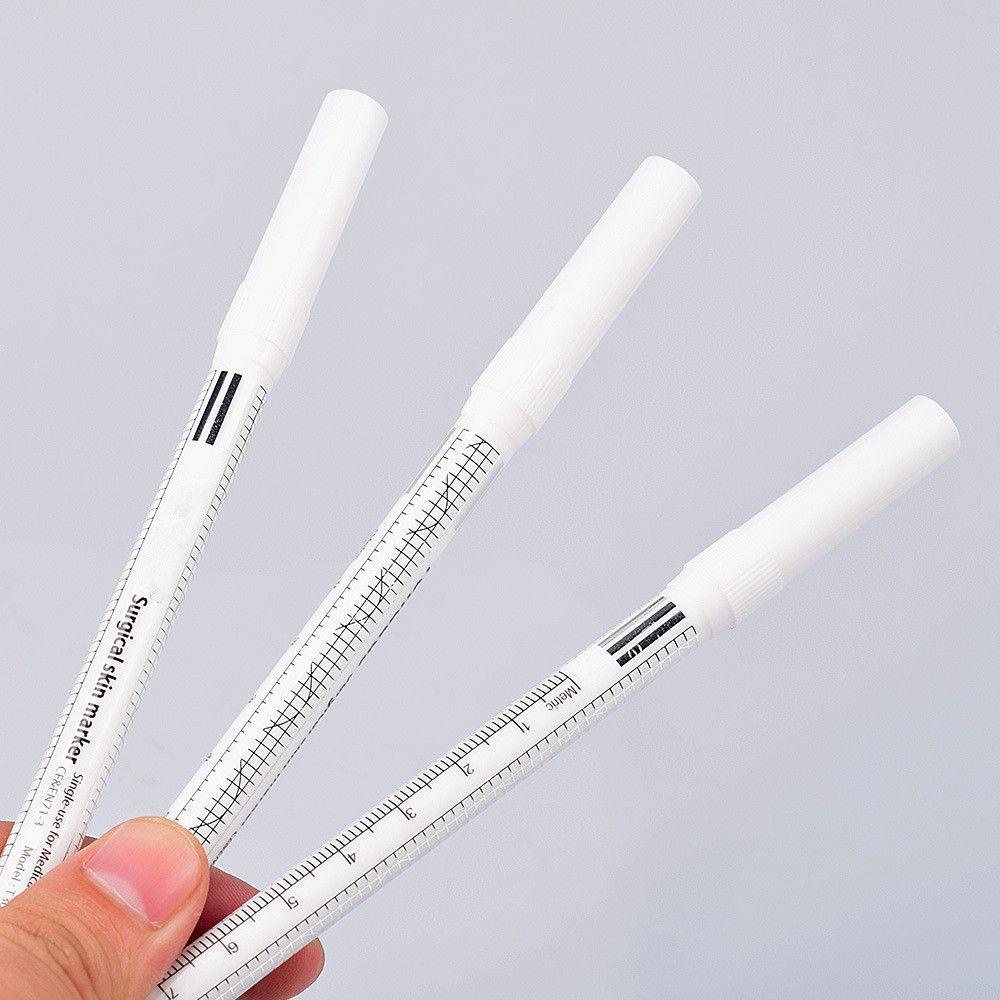 Set 1 Bút Lông Đánh Dấu Màu Trắng Kèm Thước Đo Định Vị Hình Xăm Tiện Dụng