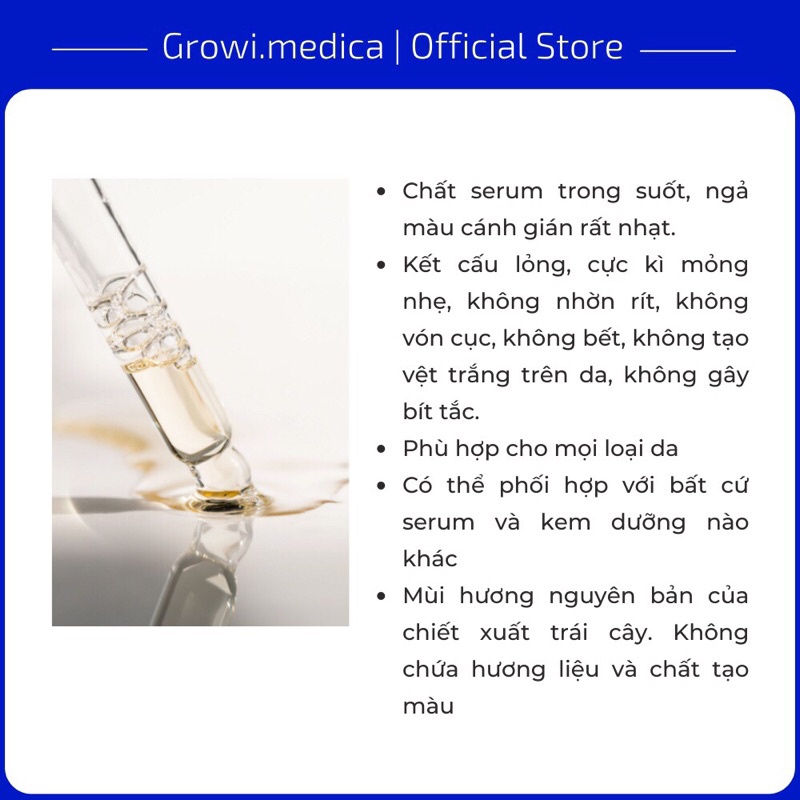 Tinh chất ứ.c chế nám, ngừa nám, dưỡng trắng da Growi.medica 30ml