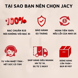 Lắc Chân Bạc Nữ 925 Jacy Silver, Vòng Chân Bạc Ý Nơ Đá Giọt Nước LC1012