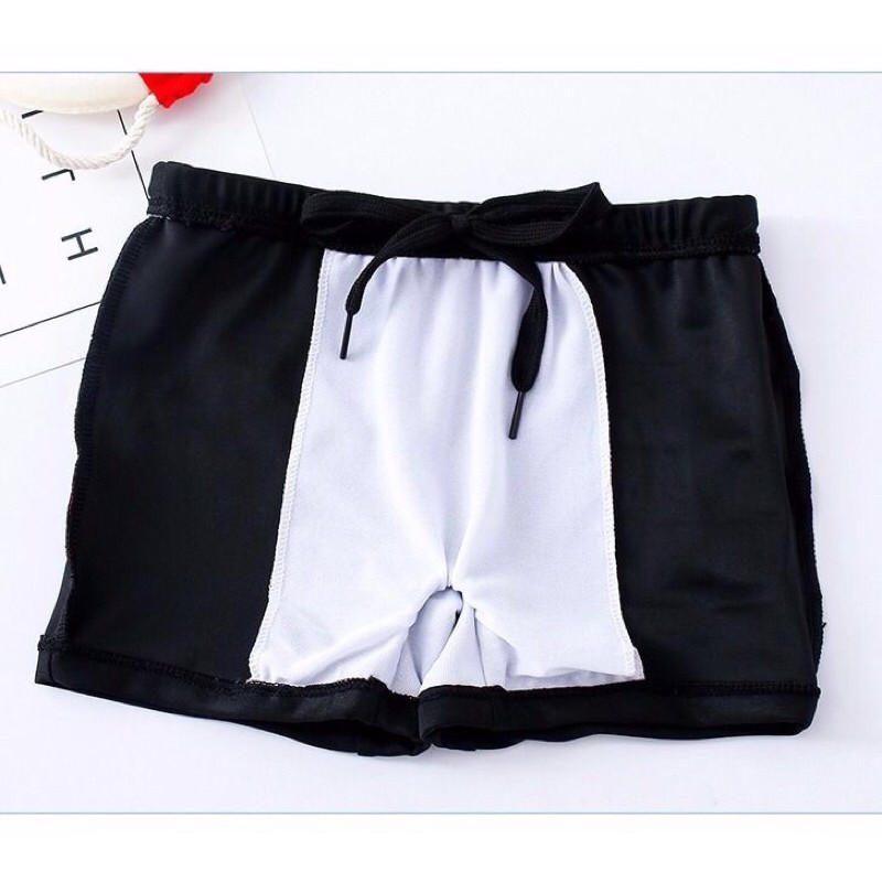 Quần Bơi Đùi Nam Đen Trơn Thun Co Giãn 4 Chiều Free Size Từ 50-65kg (Có Dây Rút Điều Chỉnh) Free Size Từ 50-65kg | BigBuy360 - bigbuy360.vn