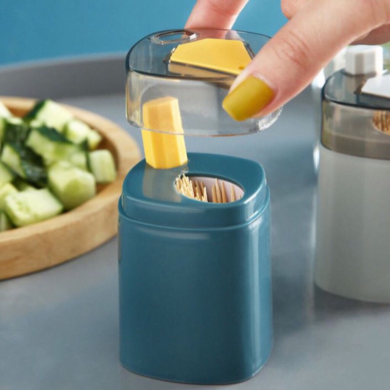 Hộp đựng tăm tự động, hũ tăm nhấn nút lấy tăm thông minh tiện lợi