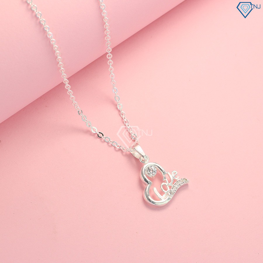 Dây chuyền bạc nữ, vòng cổ bạc nữ hình chữ Love DCN0425 Trang Sức TNJ