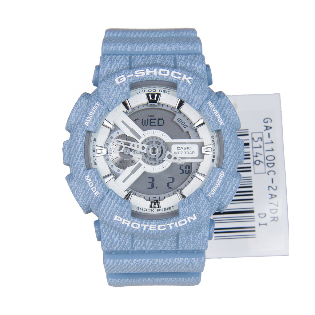 Đồng hồ nam Casio G Shock GA-110DC-2A7DR Dây Nhựa Màu Xanh Hoạ Tiết Jean - Chống Từ