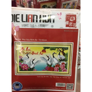 Tranh thêu chữ thập thanh lý phú quý bình an 222944 72*42cm