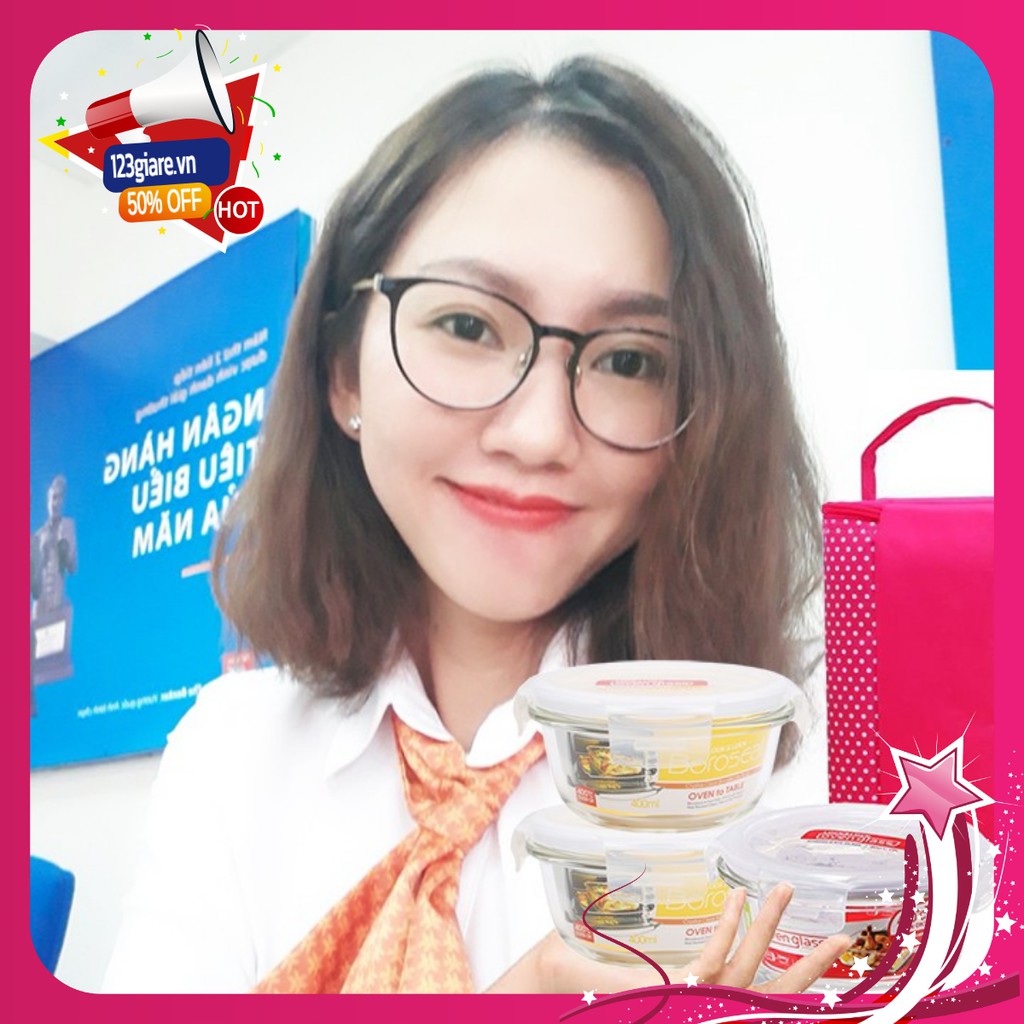 Bộ 3 thố thủy tinh Lock&Lock 400ml và 650ml tặng túi giữ nhiệt