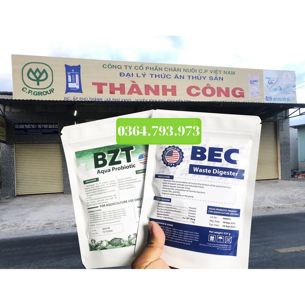 ComBo 2 Gói BZT-BEC⚡ Bộ đôi Vi Sinh Cắt Tảo, Giảm Nhớt Bạt, Xử Lý Đáy, Bùn ao Tôm