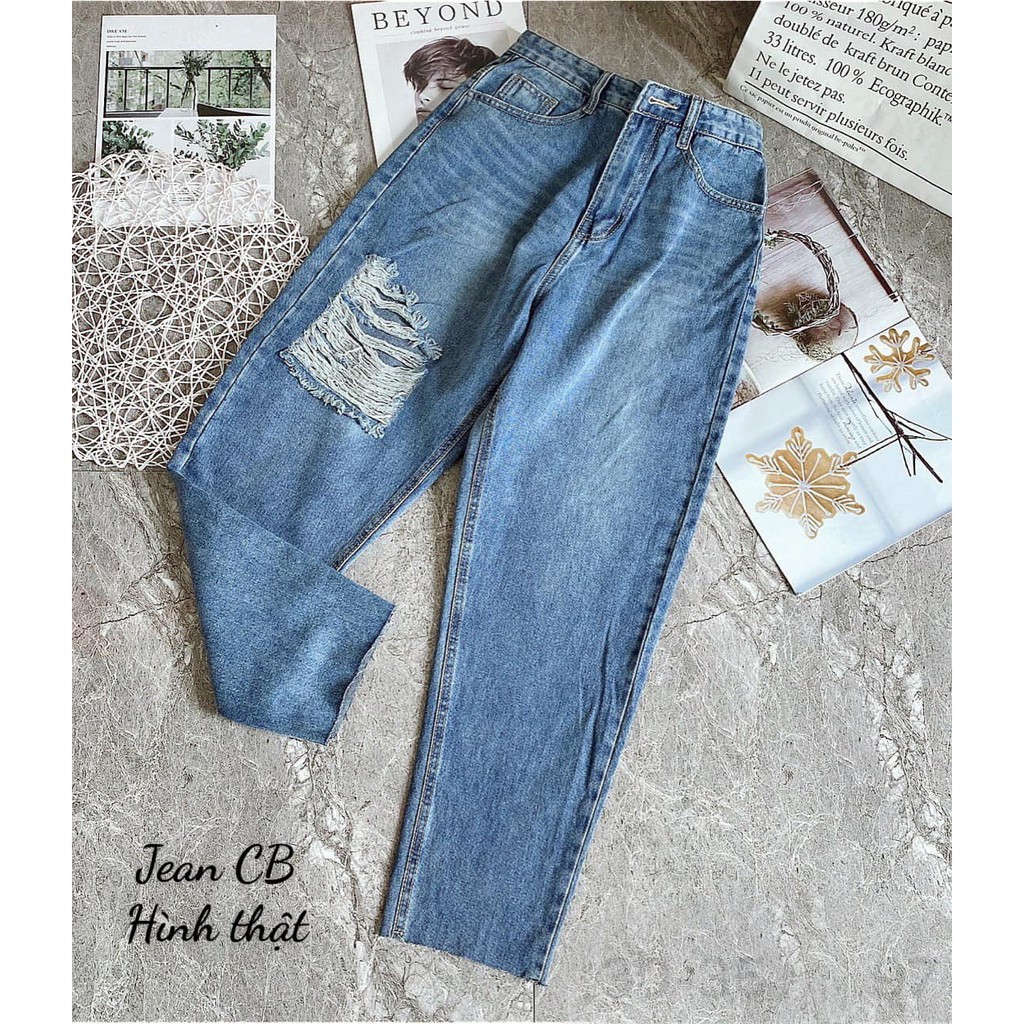 Quần jeans baggy Thái rách 1 gối 008 M_CHIBEST_JT008