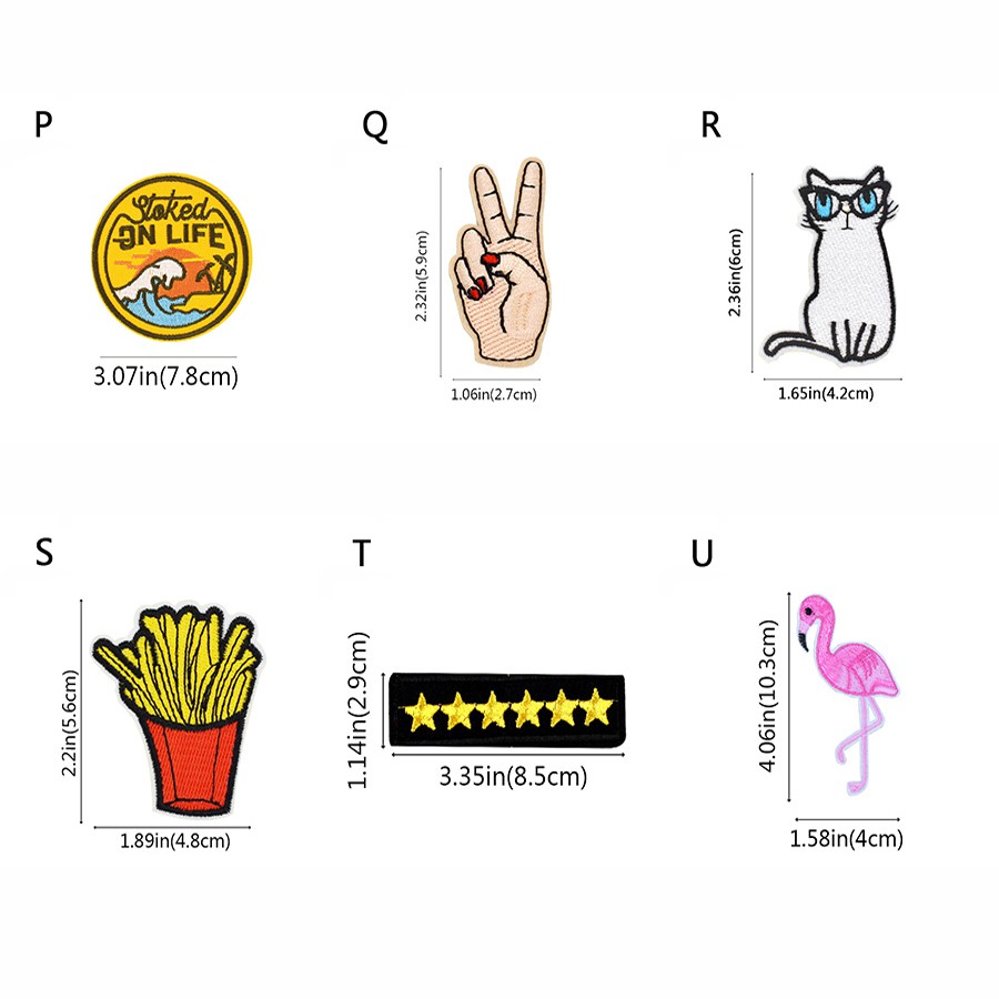 1 Miếng Dán Ủi Lên Ba Lô / Áo Khoác / Balo Hình Động Vật Thêu Sọc