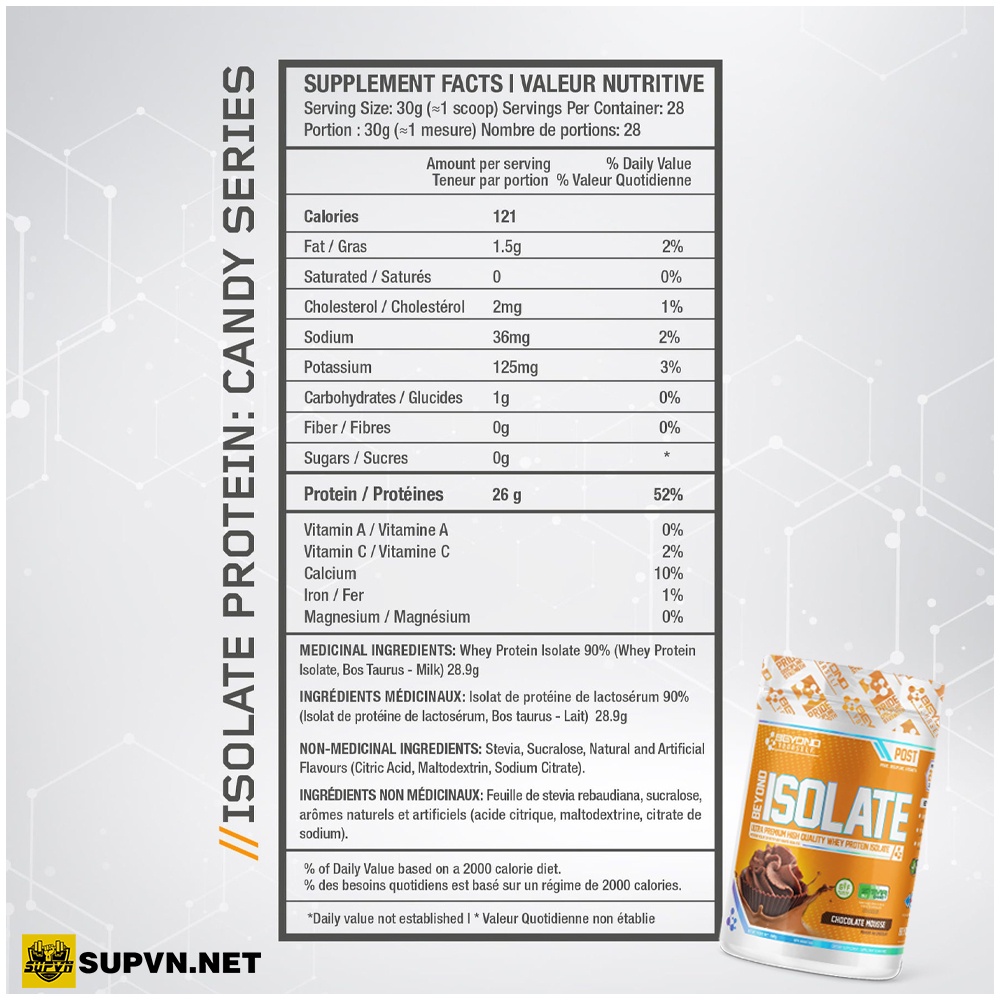 Beyond Yourself Isolate Whey Protein 1.9Lbs - Dòng Whey Chất Lượng Cao Giúp Phát Triển Cơ Bắp