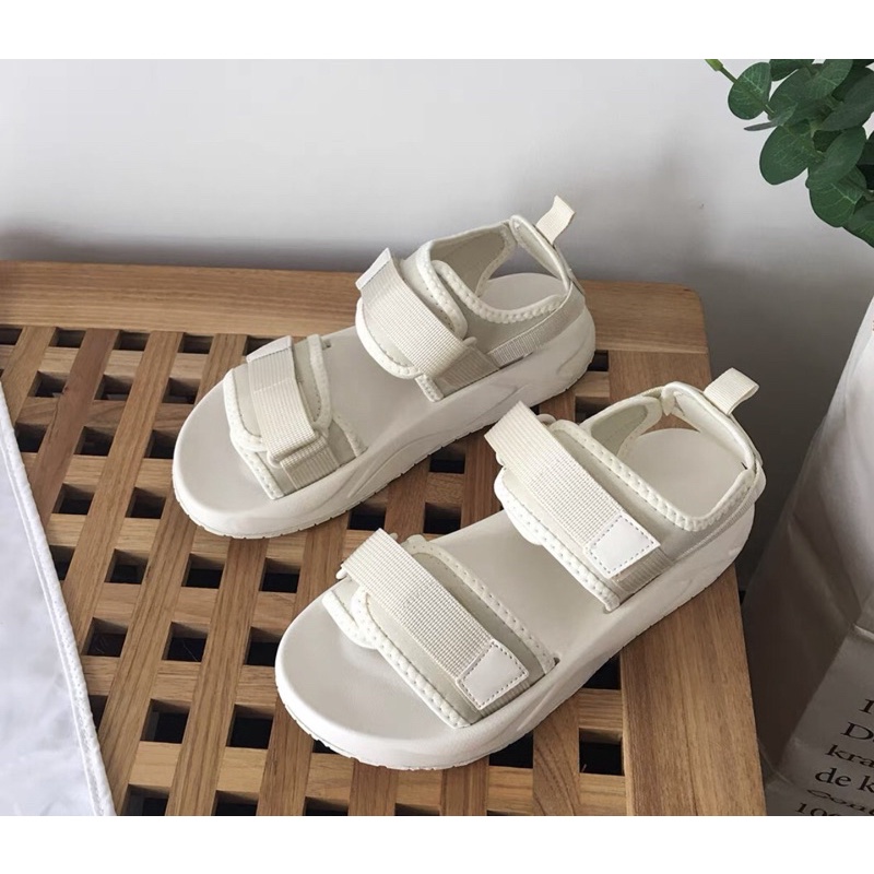 Dép Quai Hậu - Sandal Ulzzang 2 Quai Bảng To Chuẩn Dáng Đế Cao Su Tháo Rời Unisex Nữ Đi Học