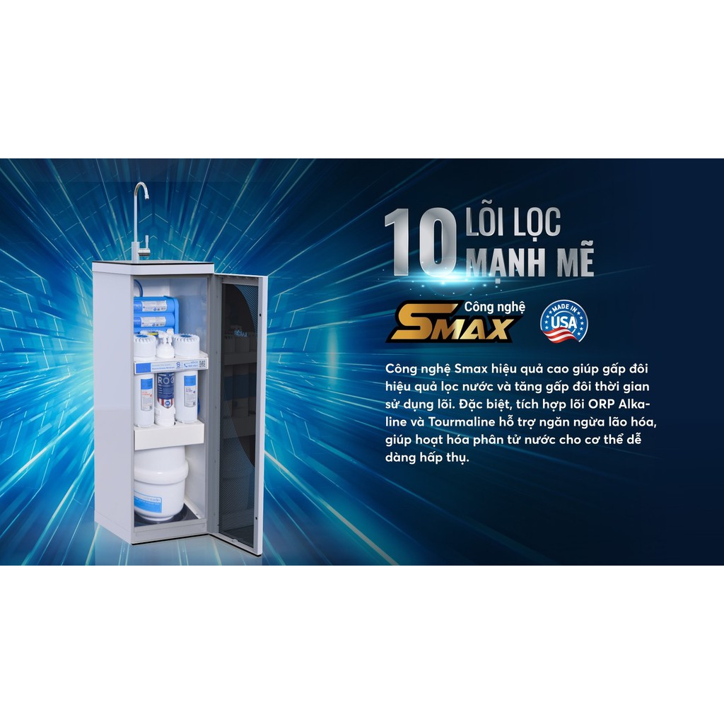 MÁY LỌC NƯỚC KAROFI KAQ-O07 – 10 LÕI HYDROGEN CÓ TỦ