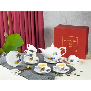 Bộ ấm chén trà sứ Bát Tràng