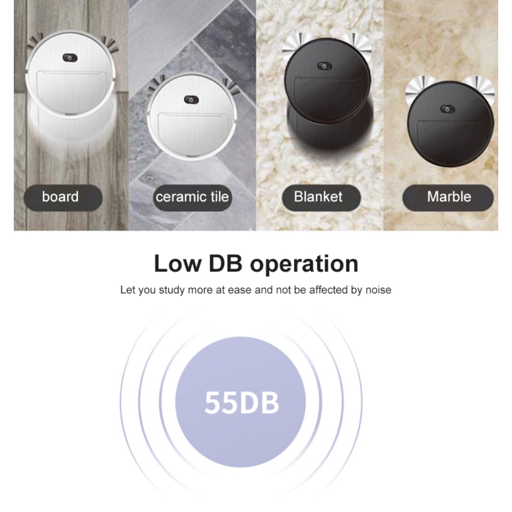 Robot Hút Bụi, Robot Lau Nhà 3 Chức Năng Quét + Hút + Lau Nhà, Kế Chống Rơi Usb Gia Đình