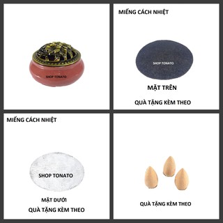 LƯ XÔNG TRẦM ĐỐT NHANG GỐM SỨ [CHỌN MẪU] LHSU1 TẶNG 3 NỤ TRẦM,TẤM CÁCH NHIỆT CAO 7CM