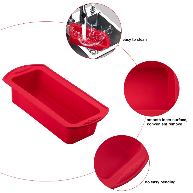 Khuôn silicone nướng bánh mì hình chữ nhật chống dính tiện lợi dành cho nhà bếp gia đình