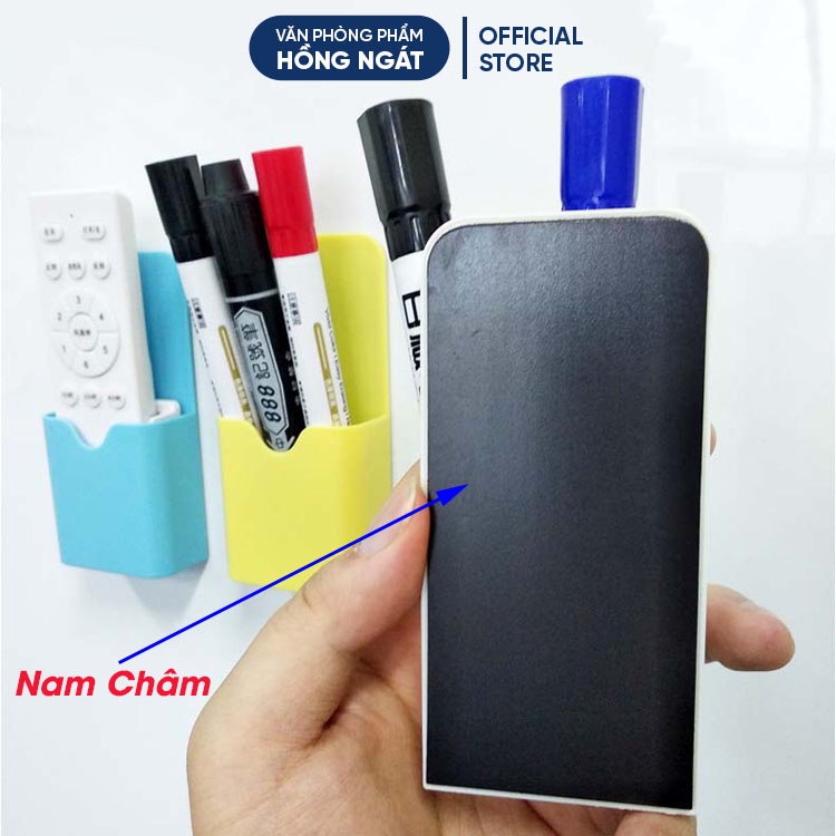 Ống đựng bút có nam châm dính bảng từ size nhỏ, hộp đựng bút văn phòng đa năng cute dễ thương bằng nhựa giá rẻ OB03