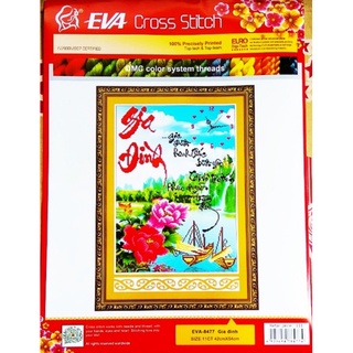 Tranh Thêu Chữ Thập 3D Đồng Hồ Gia Đình Hạnh Phúc Bình Yên EVA8477 , 222688 (KHÁCH TỰ THÊU) KT:42X54CM