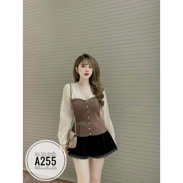 60-90kg Bigsize ÁO TAY PHỐI A255
