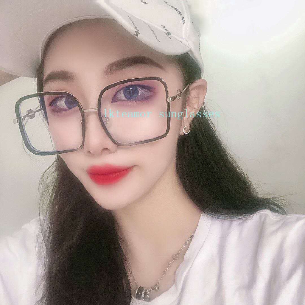 Fashion gold metal glasses frame ladies brand oversized square frame glasses transparent optics men and women universal