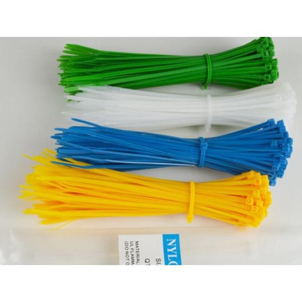 Dài 20cm - Bịch 100 cái dây thít nhựa, dây rút chọn màu