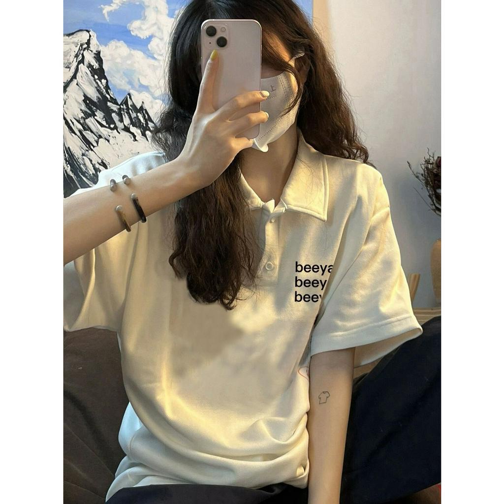 Ethelgirl Áo Thun unisex Dáng Rộng Tay Ngắn In Họa Tiết Thời Trang Hàn Quốc